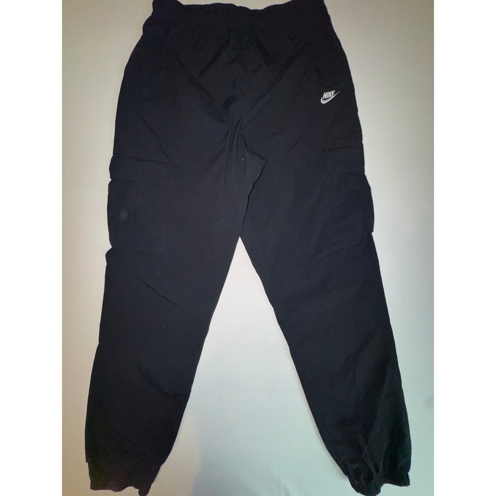 Nike Mens Sportswear Woven Cargo Track Windbreaker Pants Black Nylon Joggers S - Picture 3 of 13